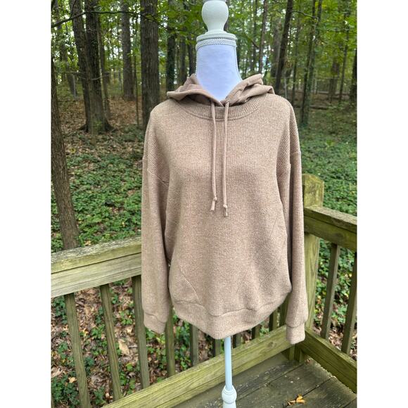 Urban Romantics Large Tan Comfort Normcore Classic Hoodie Sweatshirt Sweater - Picture 1 of 5